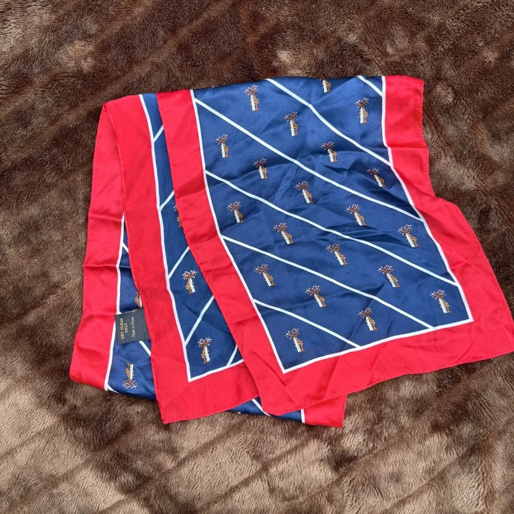 Vintage Custom‎ Washington D.C. Cherry Blossom Silk Scarf - Wm Chelsea Ltd.